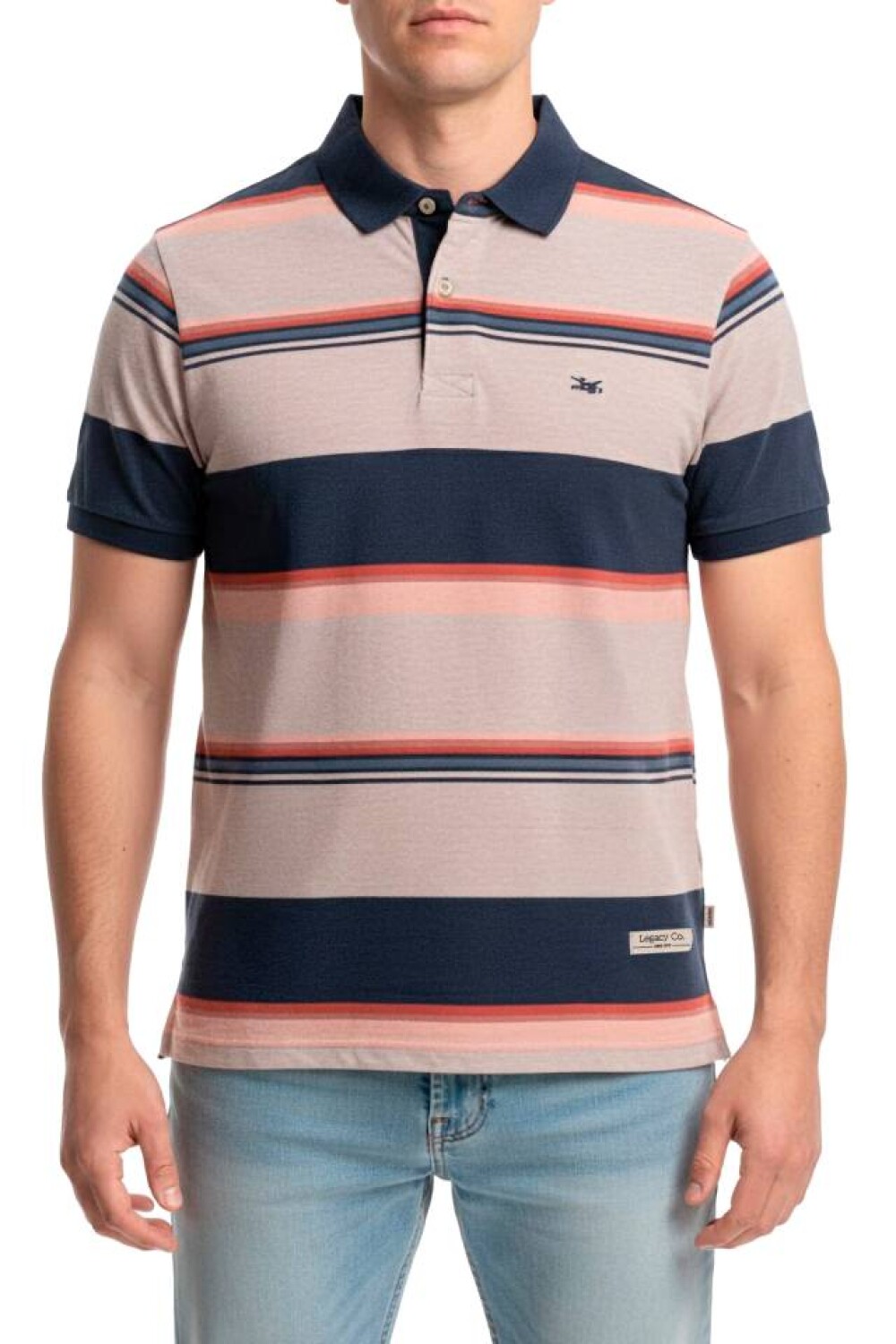 REMERA POLO RAYADA Beige