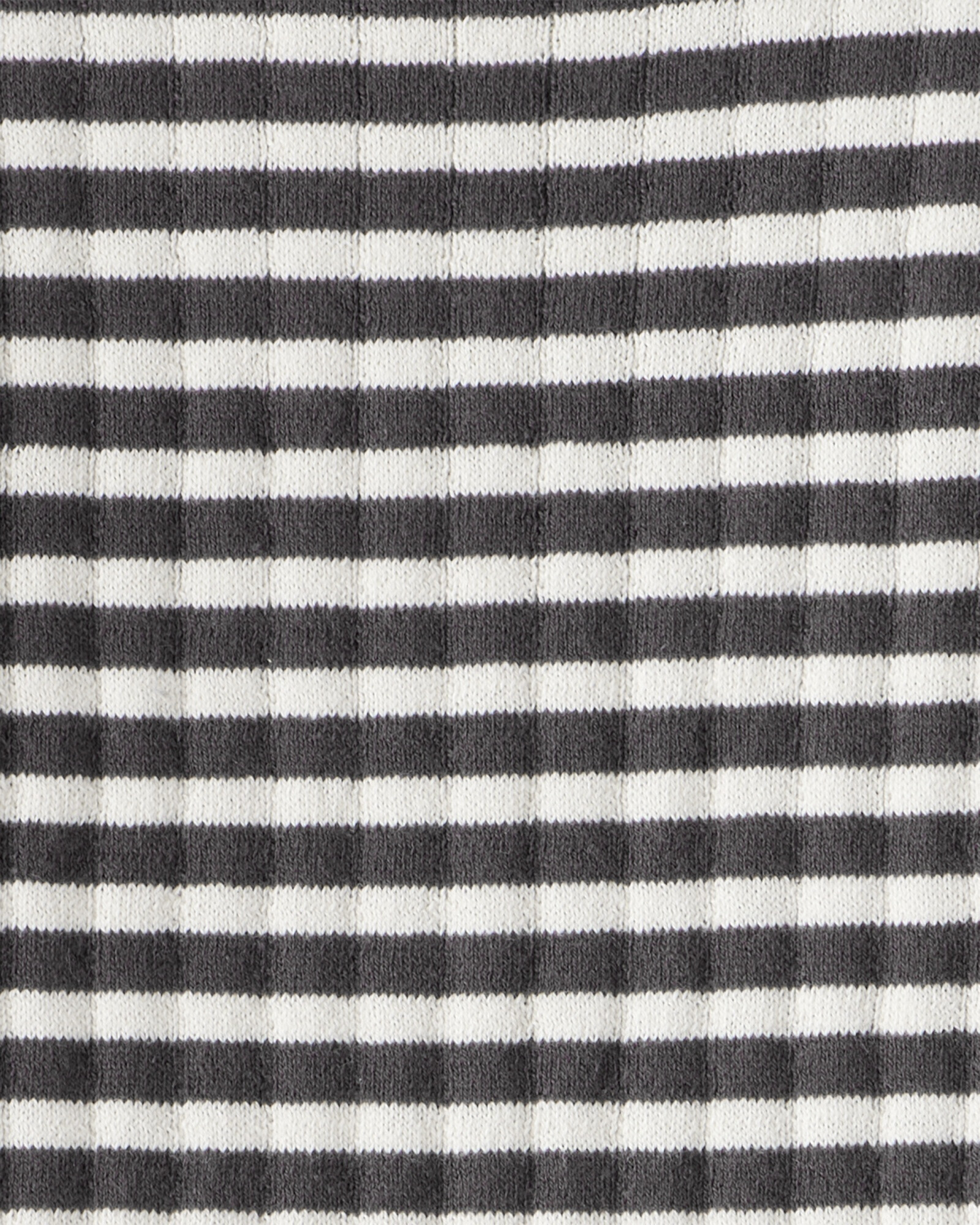 Remera de algodón acanalado, diseño a rayas Sin color