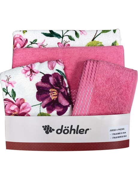 Juego de 4 toallas de baño Dohler Prisma 100% algodón diseño estampado Juego de 4 toallas de baño Dohler Prisma 100% algodón diseño estampado