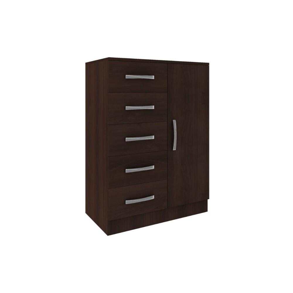 CÓMODA ZAPATERA - 5 CAJONES 1 PUERTA TABACO