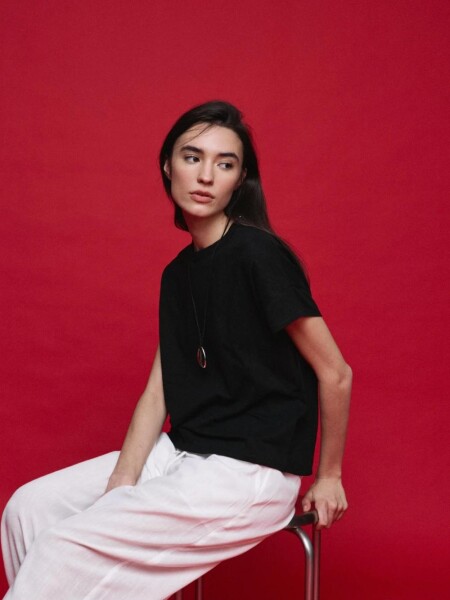 T-SHIRT D.CASSIN JANA M.C BASICA NEGRO