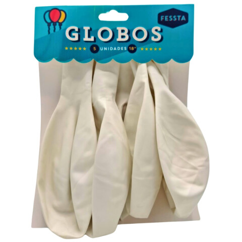 Globos X5 Tamaño R18 Blanco Liso