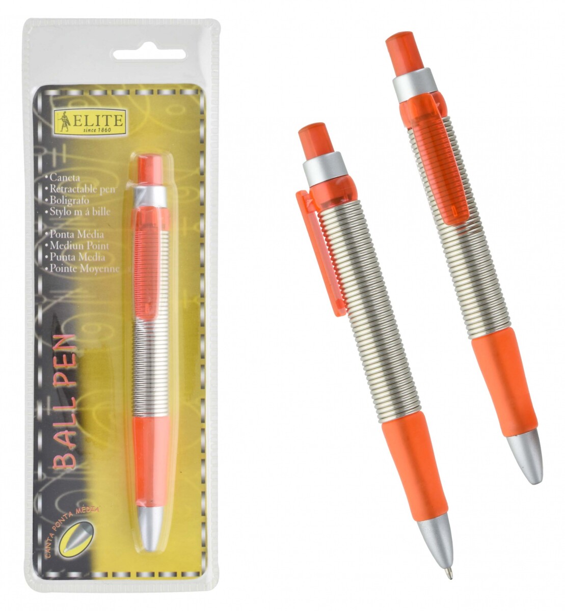 BOLIGRAFO RETRACTIL INDIVIDUAL BLISTER RESORTE ELITE ELT-04703 