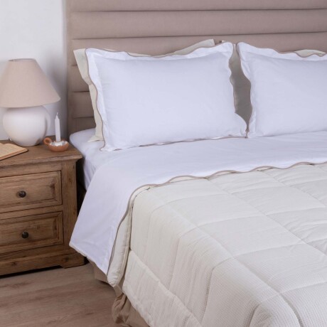 JGO SÁBANAS WAVE KING ALGODON MARRON 200 HILOS TAUPE