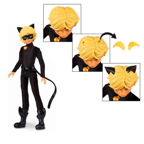 Muñeca Miraculous Cambios De Ropa Adrian - Cat Noir