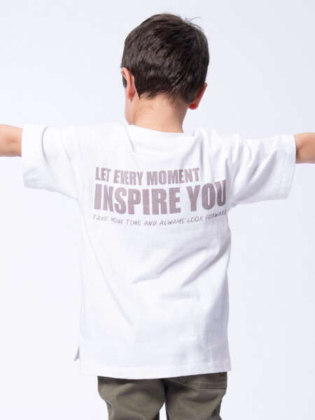 Remera Manga Corta Estampa Inspire you blanca