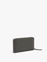 Cartera Textura Suave Con Cierre De Cremallera gris