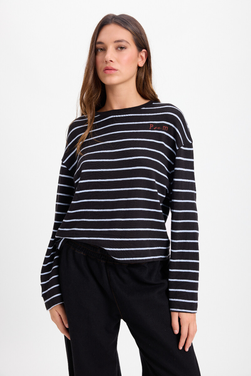 Tshirt Duo - Negro/Celeste 