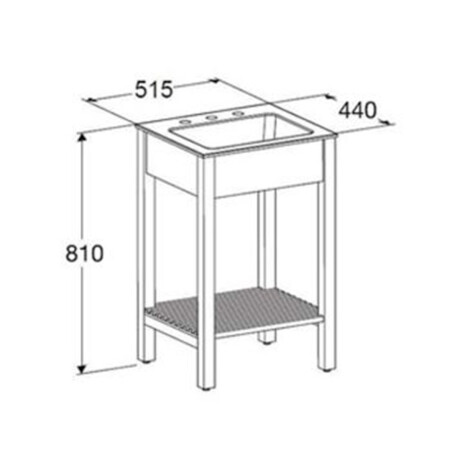 MUEBLE DE BAÑO SYMI NO INCLUYE BACHA FERRUM 51.5X44X81cm WENGUE