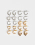 Aros Argollas Set Metal Set De Argollas - Combinacion Bicolor