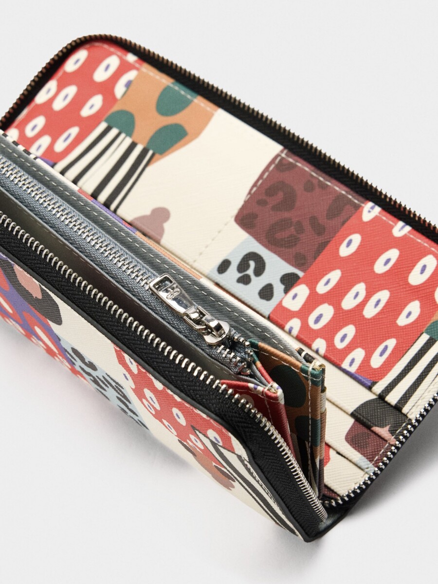 Cartera Estampada Con Textura multicolor