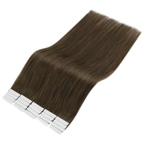 Extensiones Adhesivas Cabello Pelo Natural 20ud 60cm Largo Color Variante Castaño