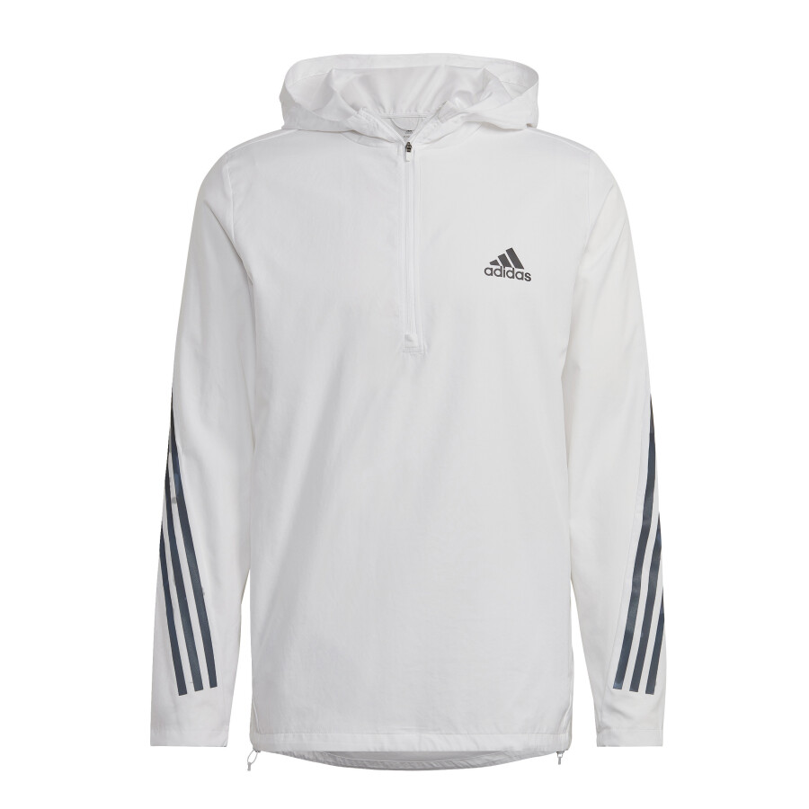 Campera de Hombre Adidas Run Icons &lt;span&gt;Blanco - Negro&lt;/span&gt;
