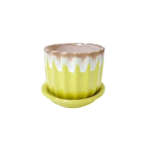 Maceta de cerámica con plato Maceta De Cerámica Con Plato