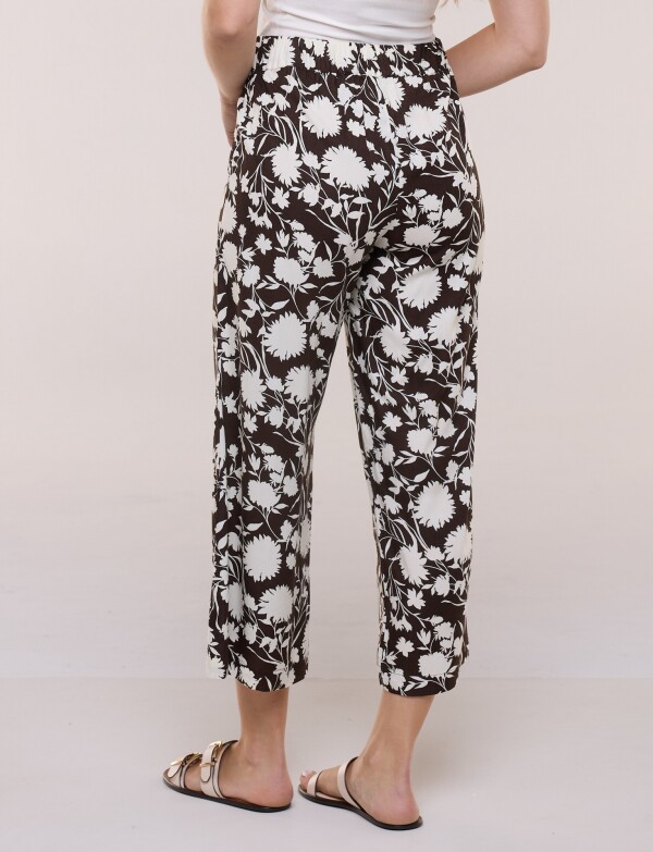 Pantalón Crop Fluido MARRON/MULTI