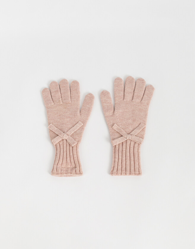 Guantes Varios Cute Guantes Tejido Con Moño - Rosa Viejo