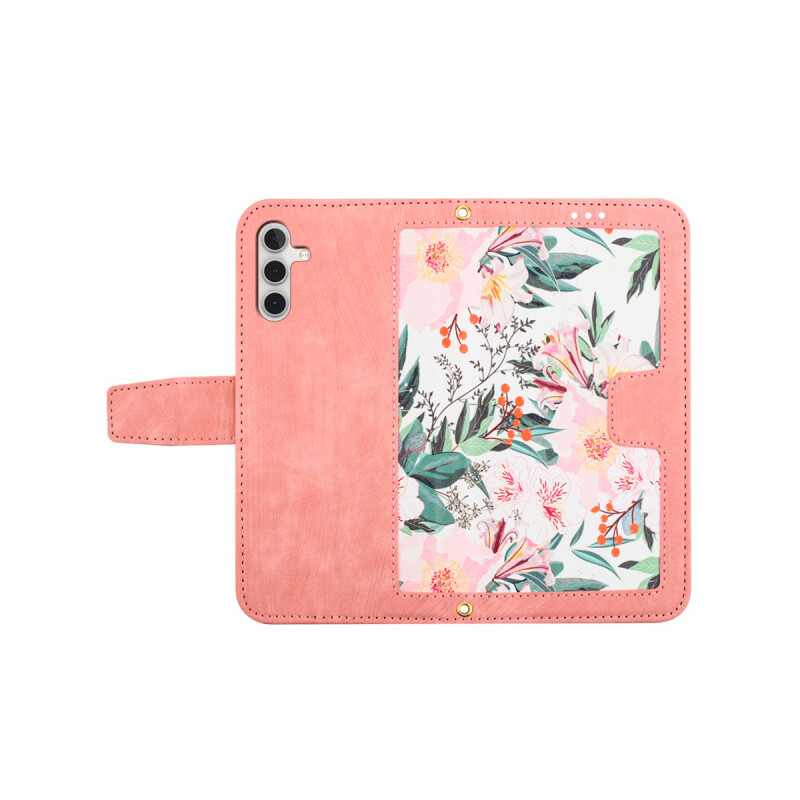 Flip cover Samsung Galaxy A14 4G/5G diseño floral rosa Flip Cover Samsung Galaxy A14 4g/5g Diseño Floral Rosa