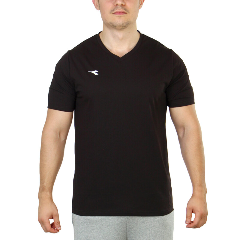 Diadora Hombre Sport T-Shirt V Neck - BLACK Negro