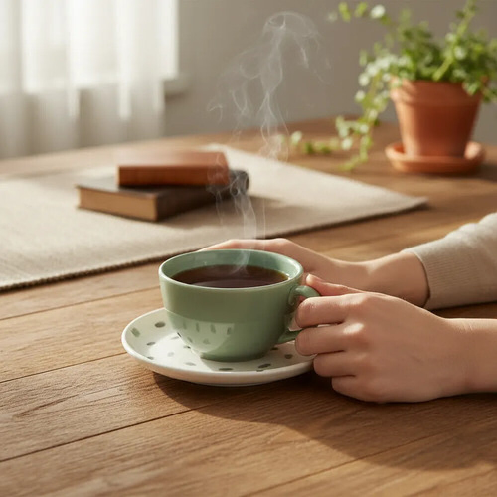 Taza de te con plato Samambaia 200 ml OXFORD Taza de te con plato Samambaia 200 ml OXFORD