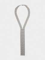 Collar De Corbata Con Cristales plateado