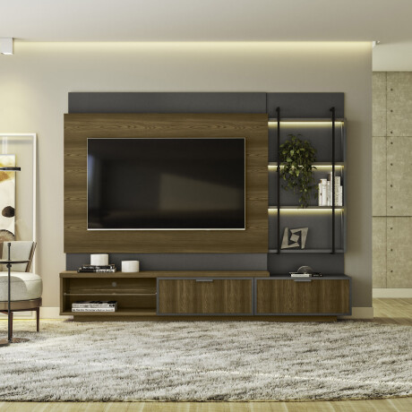 MUEBLE PARA TV MDF-Y-MDP MARRON MACEIO ALMENDRA