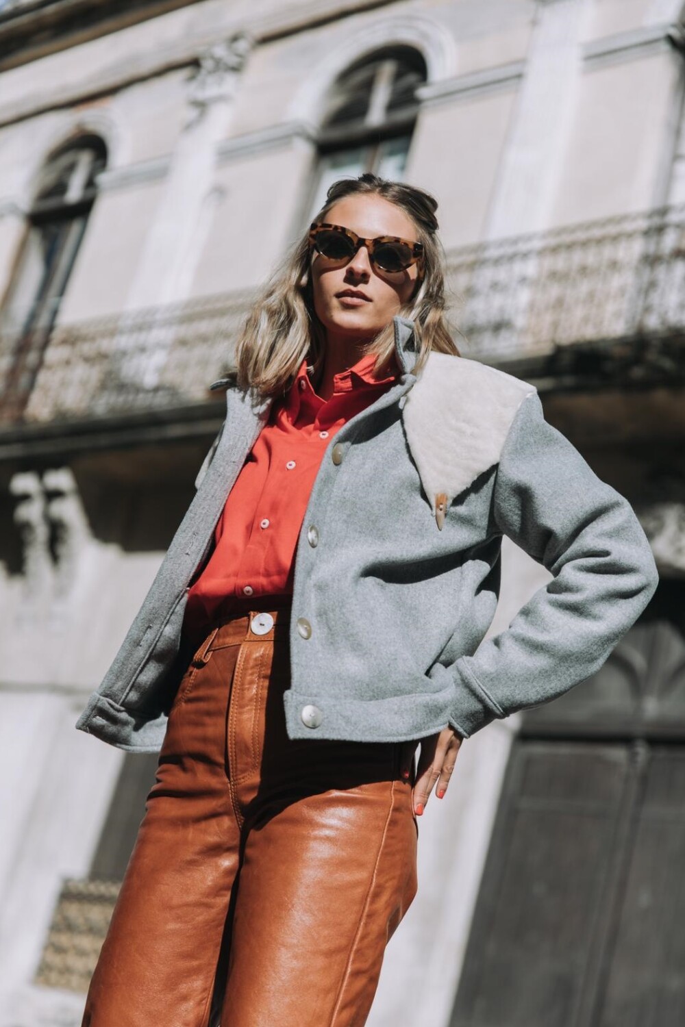 Leather Jeans Crawford Camel