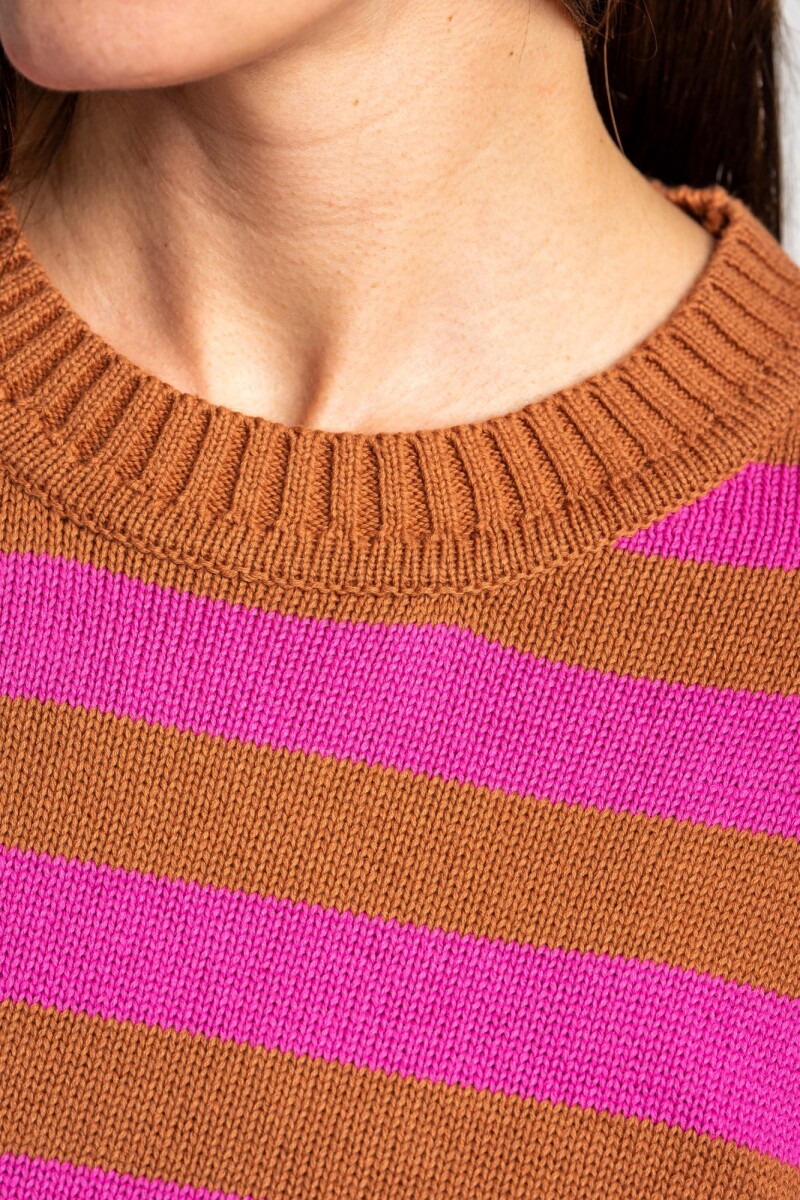 Sweater Rayado Rosa