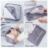 Set 6 bolsas organizadoras equipaje de viaje para valija gris