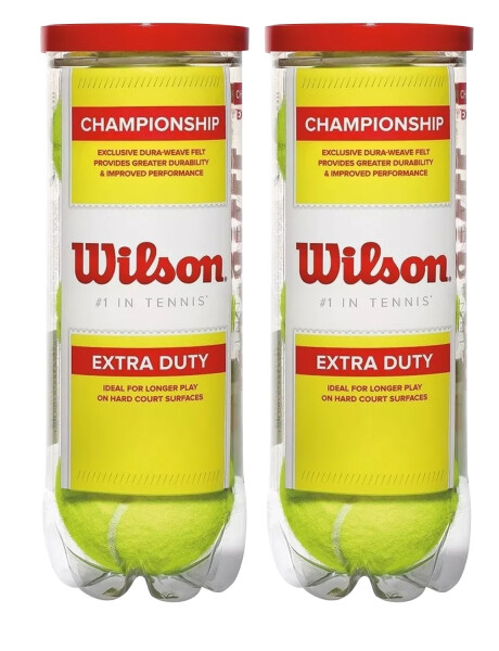Pack de 2 tubos x3 pelotas de Tenis Wilson Extra Duty Pack de 2 tubos x3 pelotas de Tenis Wilson Extra Duty