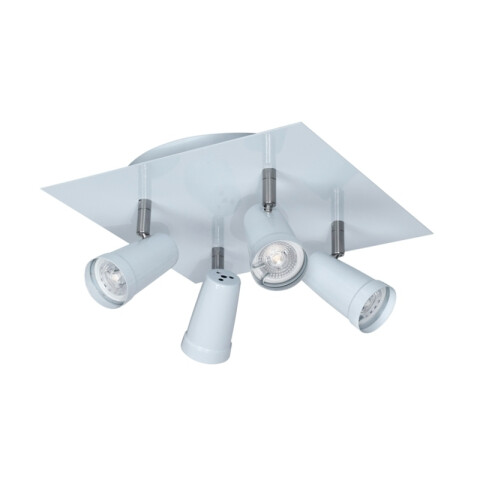 Spot dicroico de techo, 4 luces, DINA, blanco JU0020