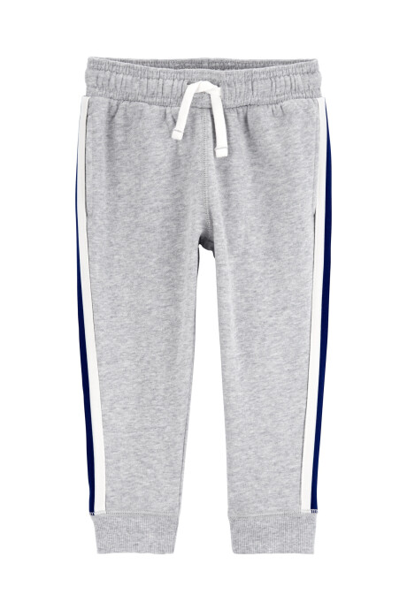 Pantalón de algodón, con franja lateral, gris Sin color