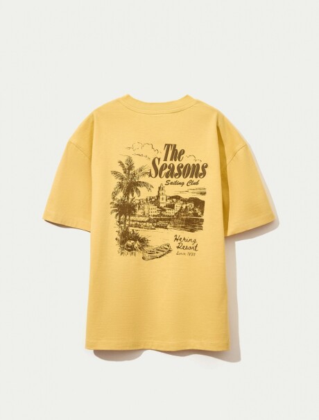 CAMISETA INFANTIL CON ESTAMPA AMARILLO
