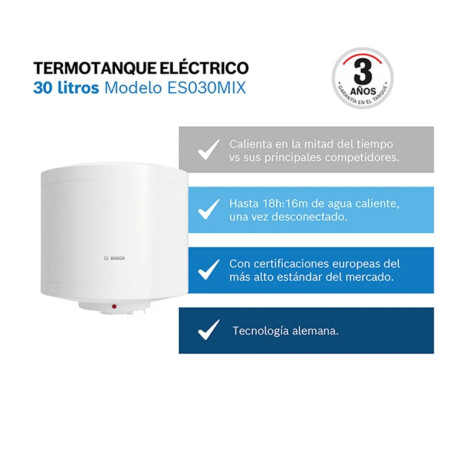 Termotanque eléctrico Bosch 30 L ES030MIX
