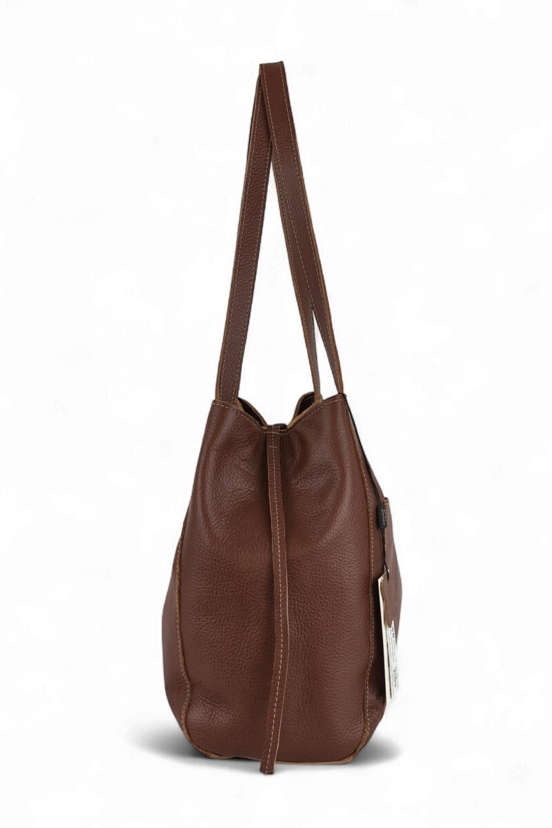 Cartera mujer 100% cuero Marrón