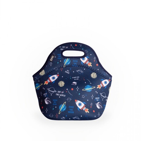Set de mochila infantil animales de neopreno, lunchera de neopreno y botella de acero inoxidable 500ml brio set-espacial