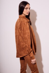 Camisa Gamuza Cuero Vegano Camel