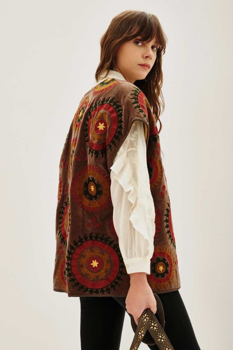 Chaleco Dupatta Marron