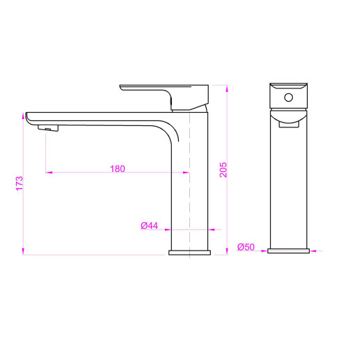 Monocomando Medio Gun Metal Incl Valvula Popup 000