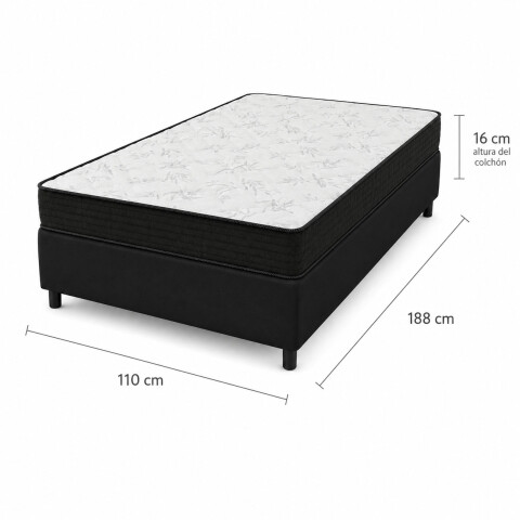 Sommier Completo Super Mega Reforzado 1 Plaza y Media 110×188x16 – Reversible – Hasta 130 kg