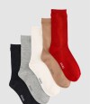 Packs de cinco medias lisas. de algodón. en varios colores s Variante 34