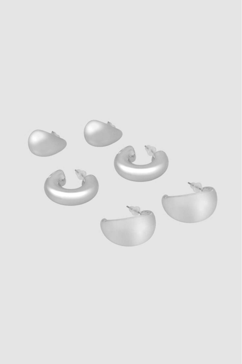 Set x3 aros pluf - Plata 