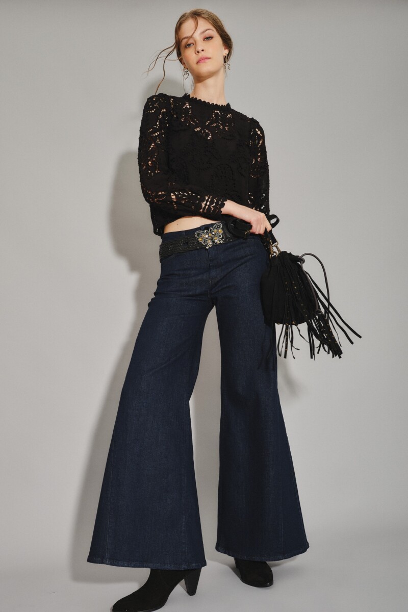 JEN OXFORD PATCH RAW Azul