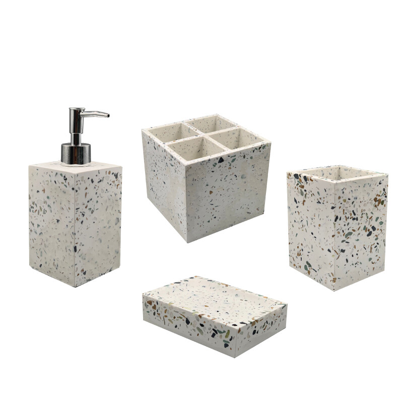 Set x4 Accesorios para Baño Terrazo