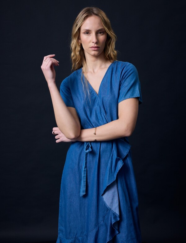 Vestido Tencel Det Lazo JEAN