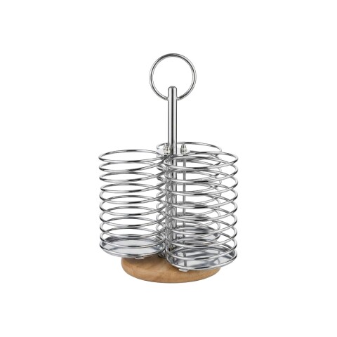 ORGANIZADOR GIRATORIO METAL PLATA P/CUBIERTOS Unica