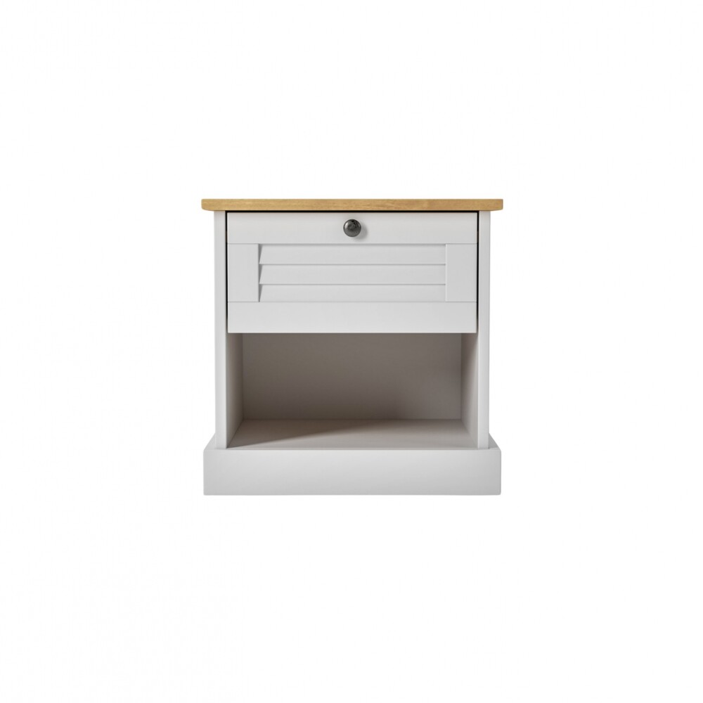 Mesa de Luz - 1 Cajón - Línea Valenciana Blanco