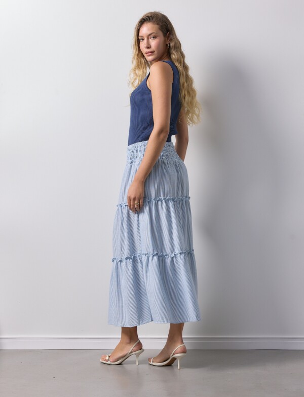 Falda Pull On Lineas CELESTE
