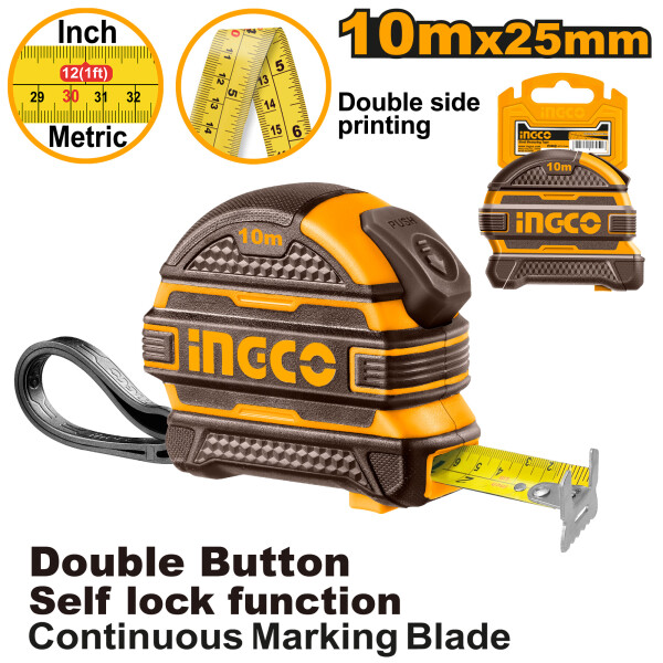 CINTA METRICA 10MT X 25MM INGCO HSMT081025 CINTA METRICA 10MT X 25MM INGCO HSMT081025