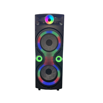 PARLANTE TORRE PORTATIL BLUETOOTH ZQS8223 CON EFECTO DE LUCES 2 X 8 CON  MICRÓFONO — Woofer