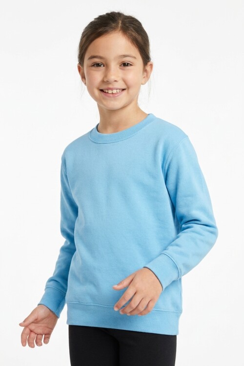 Buzo deportivo básico escote redondo - UNISEX CELESTE